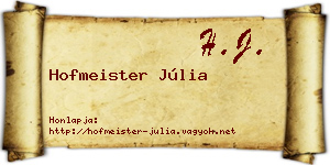 Hofmeister Júlia névjegykártya