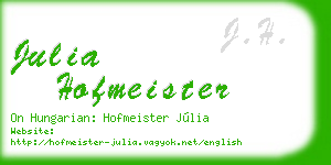julia hofmeister business card